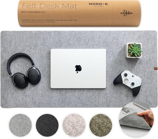 Nordik Large Felt Desk Mat, 35 x 17