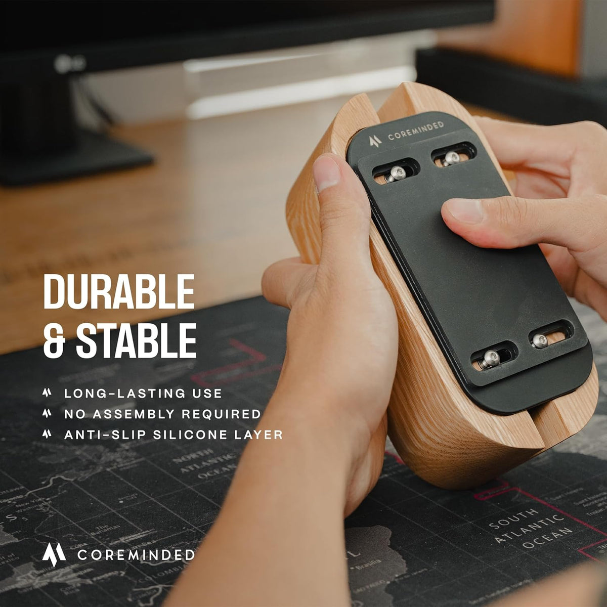 Adjustable Vertical Laptop Stand, Walnut