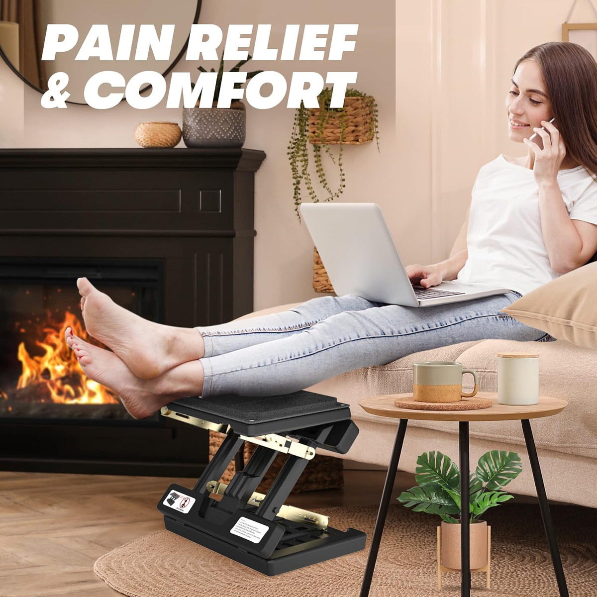 Foot Rest for Under Desk at Work,Height Adjustable footrest,with Massage Roller and Soft Pad,Foldable,Ergonomic,for Car,Office,Computer,Gaming,Adjustable Metal Frame,All-Season Use(Grey)