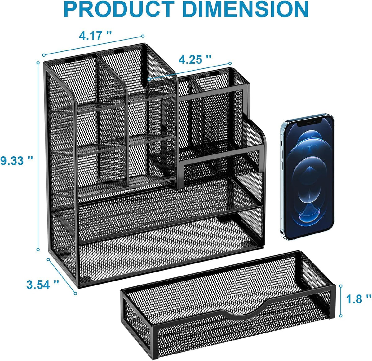 Mesh Pen Holder, Black