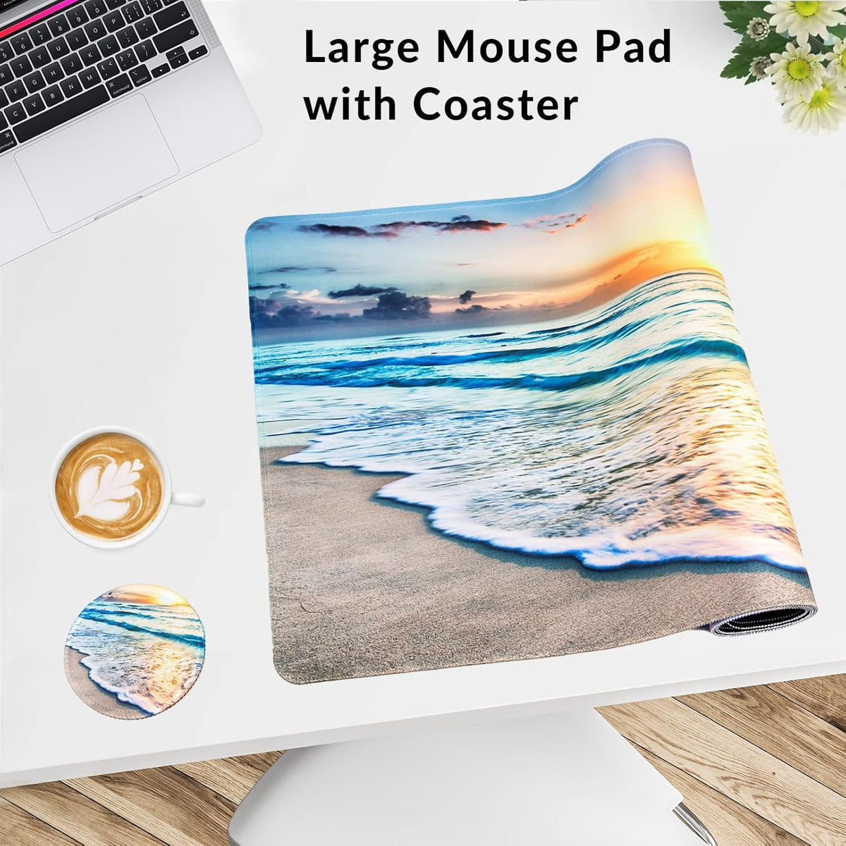 Large Gaming Mouse Pad with Coaster