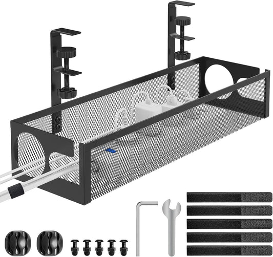 Under Desk Cable Management Tray No Drill 15.1’’