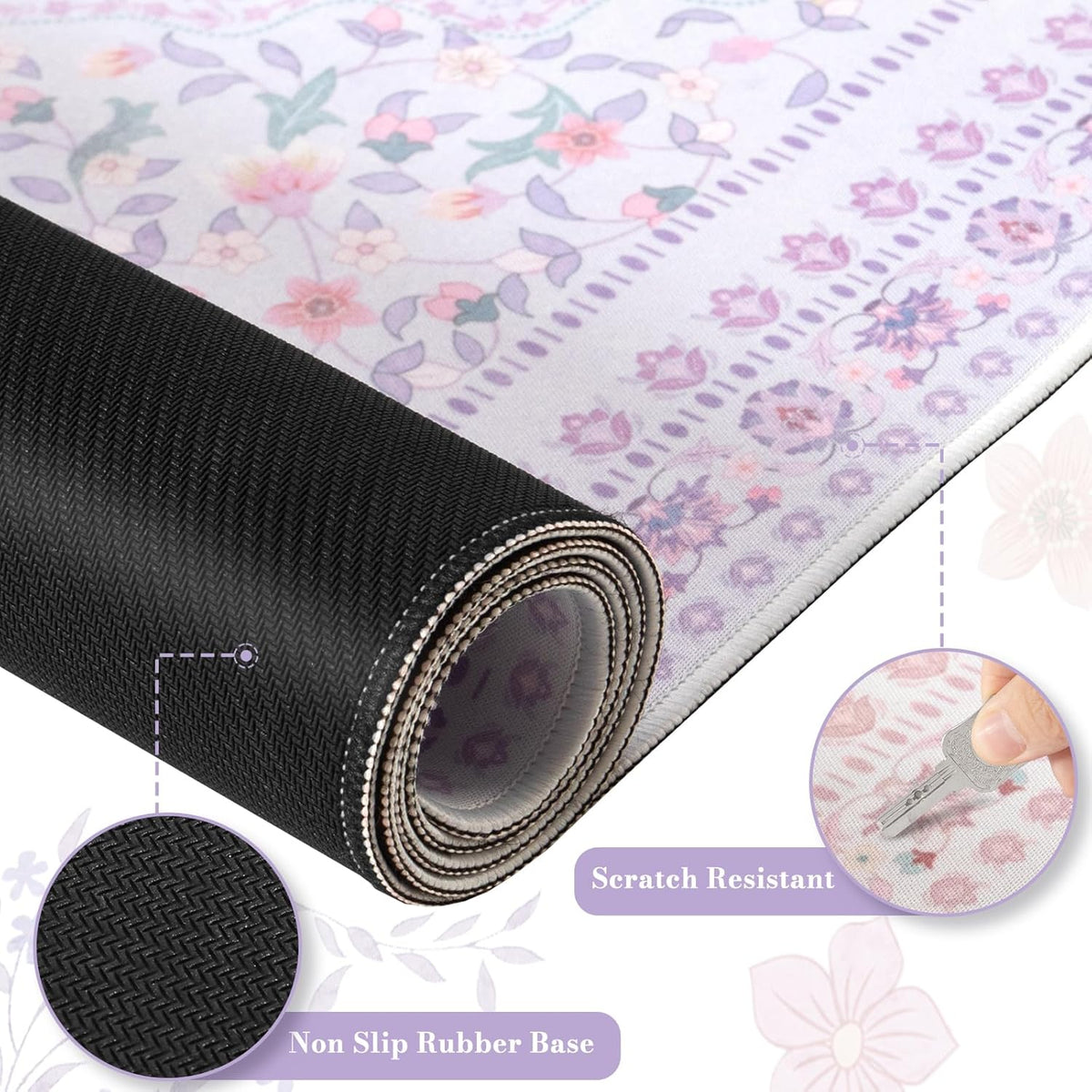 Elegant Floral Desk Mat
