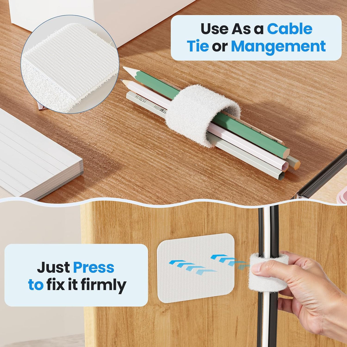 Cable Management Under Desk, White