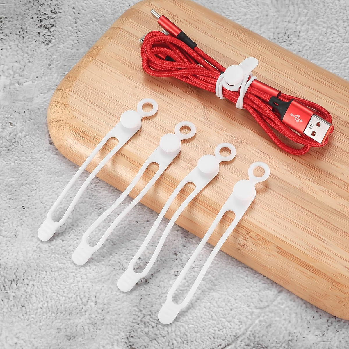 Silicone Cable Ties, Reusable Cable Straps Wire Organizer
