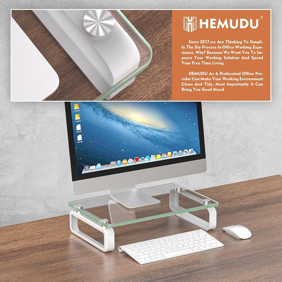 Clear Computer Monitor Stand Riser Multi Media Desktop Stand