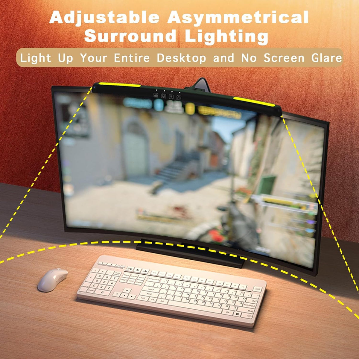 Curved Monitor Light Bar for 24-27 Inch Curved Screens Light Bar