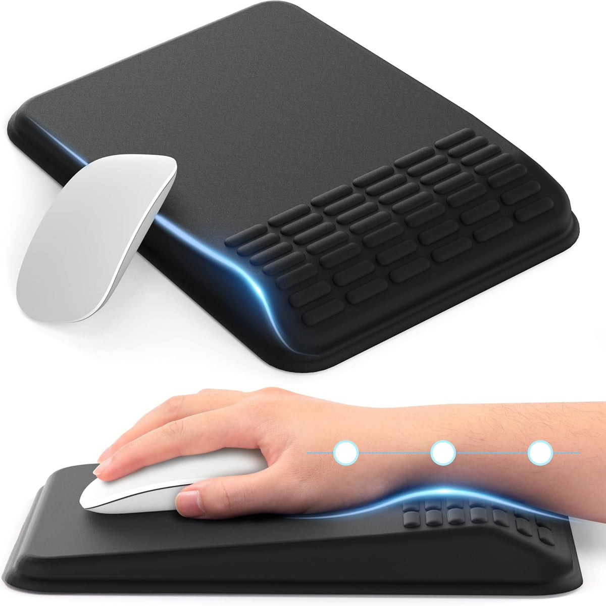 Mouse Pad with Wrist Rest, Black
