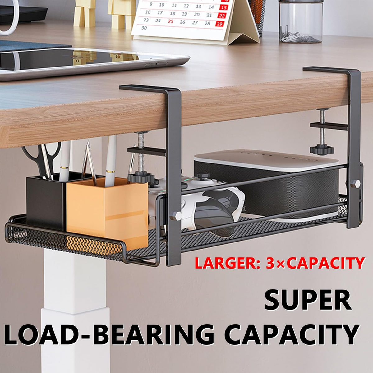 Under Desk Cable Management Tray Cord Wire Shelf Organizer (Large)