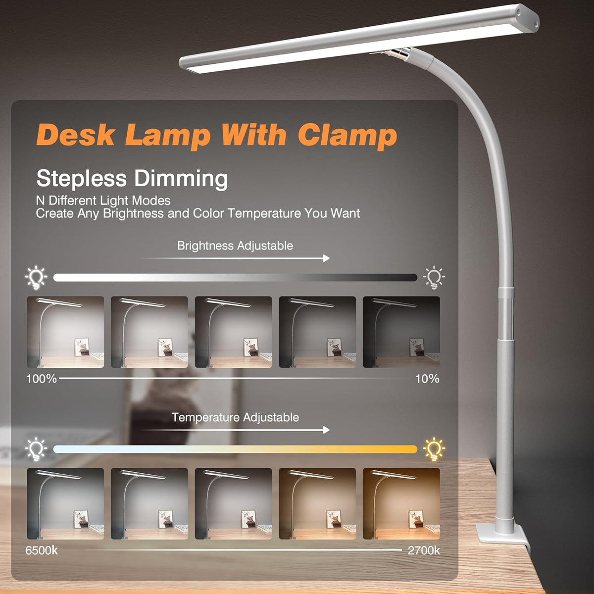 LED Desk Lamp, White