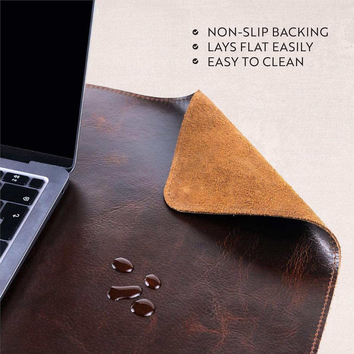 100% Genuine Leather Desk Pad with Ballpoint Pen Holder