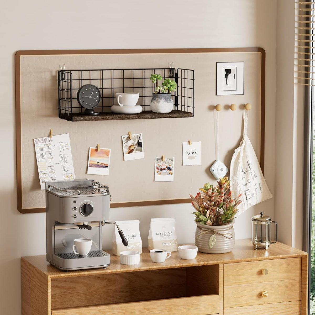 Floating Cubicle Shelf with Hooks