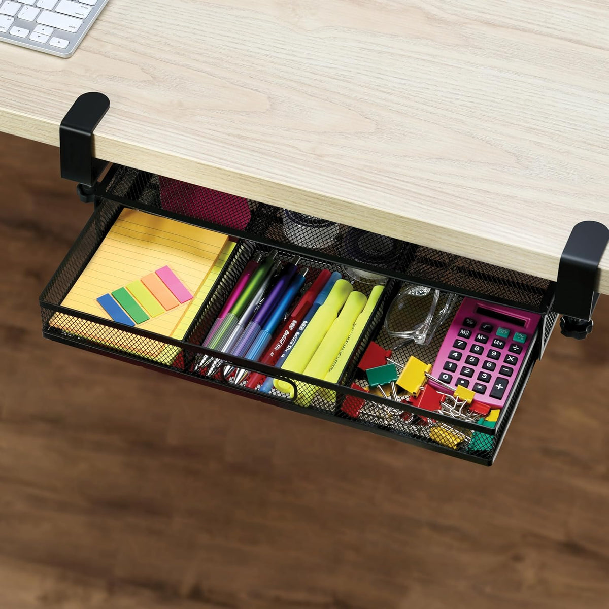 Under Desk Drawer Organizer Clamp-On