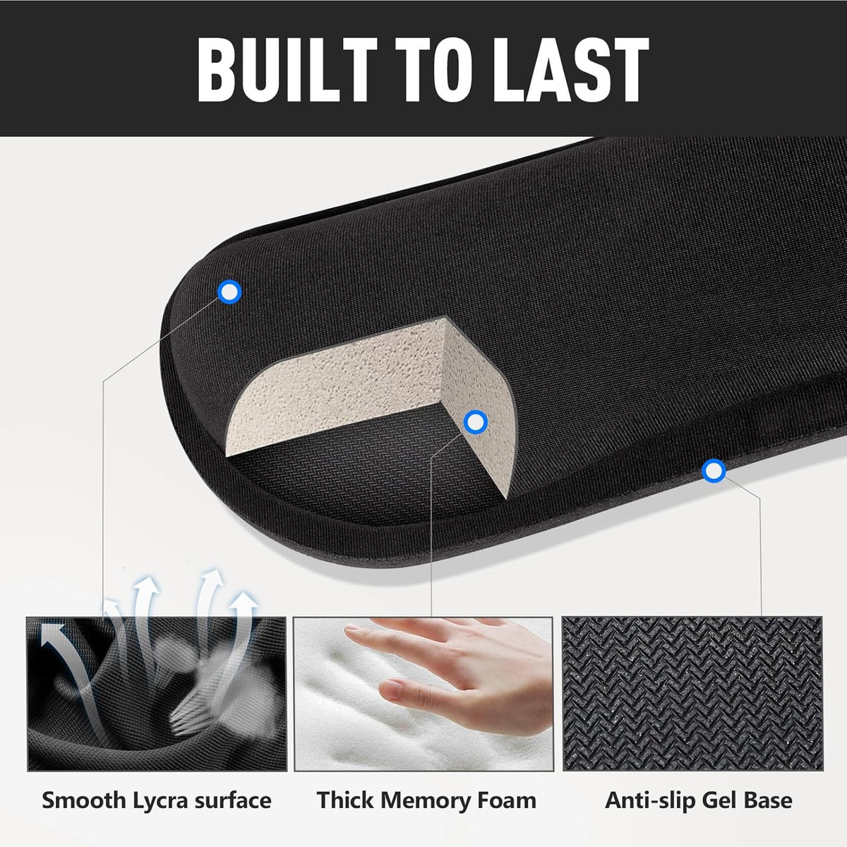 Upgrade Enlarge Silky and Superfine Fabric Gel Memory Foam Keyboard