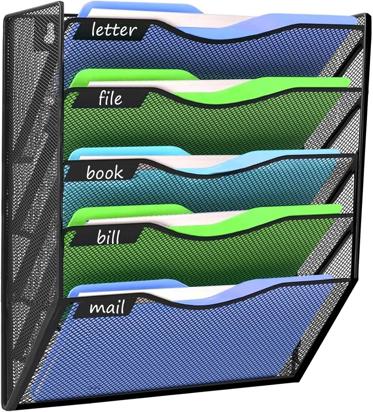 Wall File Organizer Office Hanging Magazine Holder Wall File