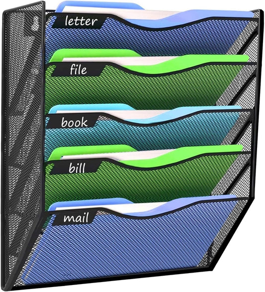 Wall File Organizer Office Hanging Magazine Holder Wall File