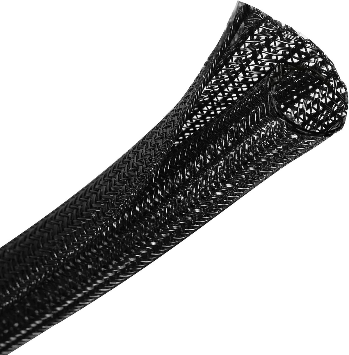 25ft, 3/4 inch Braided Cable Management Sleeve Cord Protector