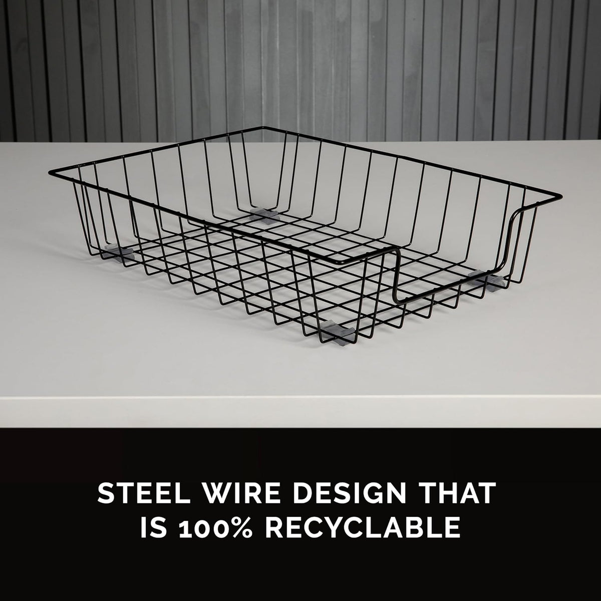 Workstation Legal Size Desk Tray Organizer, Wire, Black (65112)
