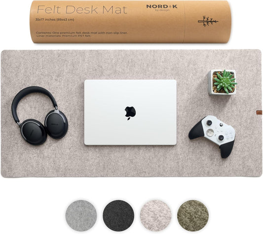 Nordik Large Felt Desk Mat, 35 x 17, 35 x 17 inch