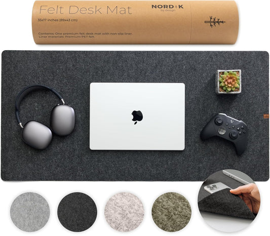 Nordik Large Felt Desk Mat, 35 x 17