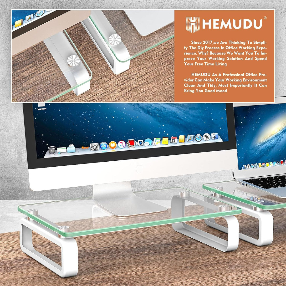 Computer Monitor Stand Riser Multi Media Desktop Stand