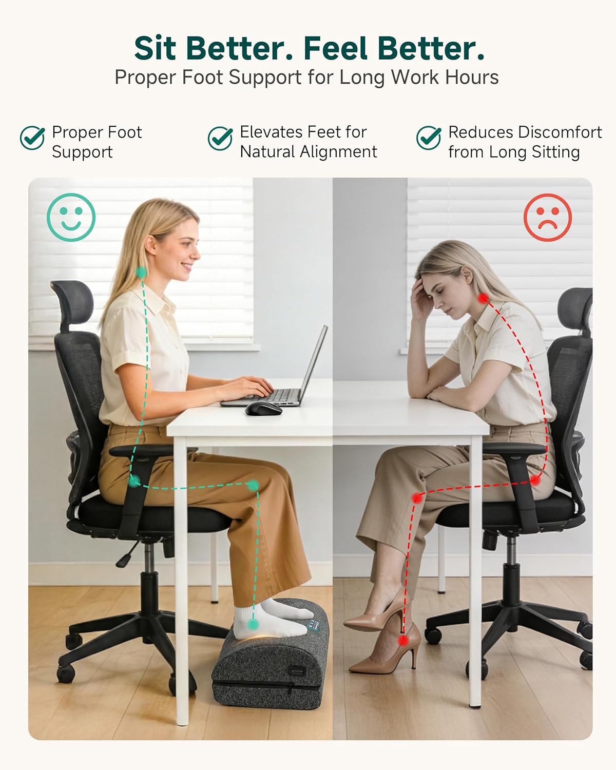 Footrest Massager with Adjustable Vibrating Heat