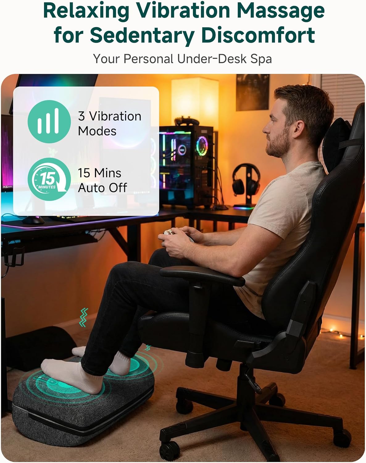 Vibration Foot Rest with Heat & Swing Function