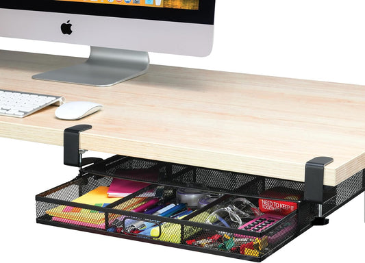 Under Desk Drawer Organizer Clamp-On