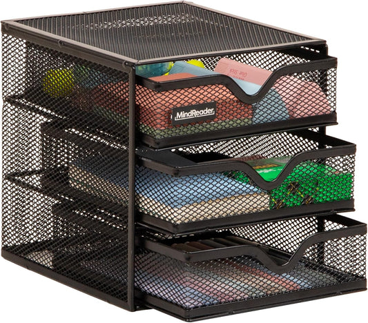 Desktop Accessory Storage, Black, Mesh
