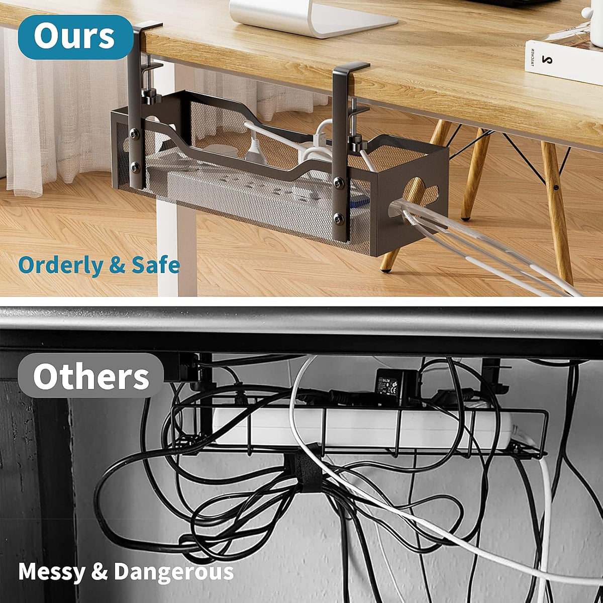 Under Desk Cable Management Tray No Drill
