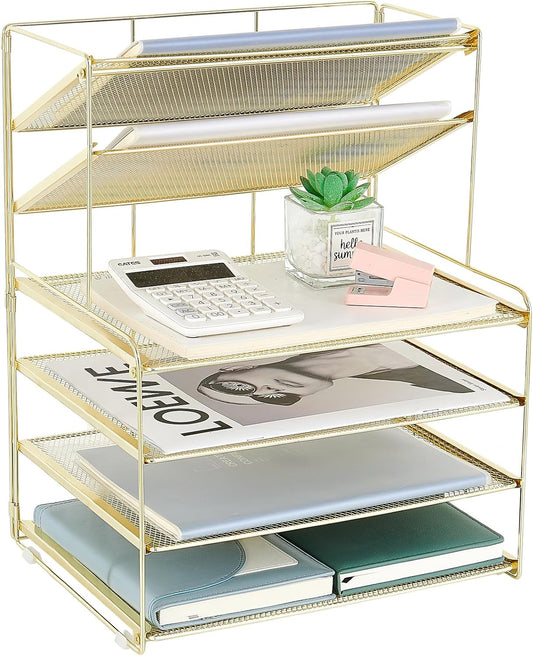 Desk Organizer, 6-Tier Letter Tray Paper Organizer