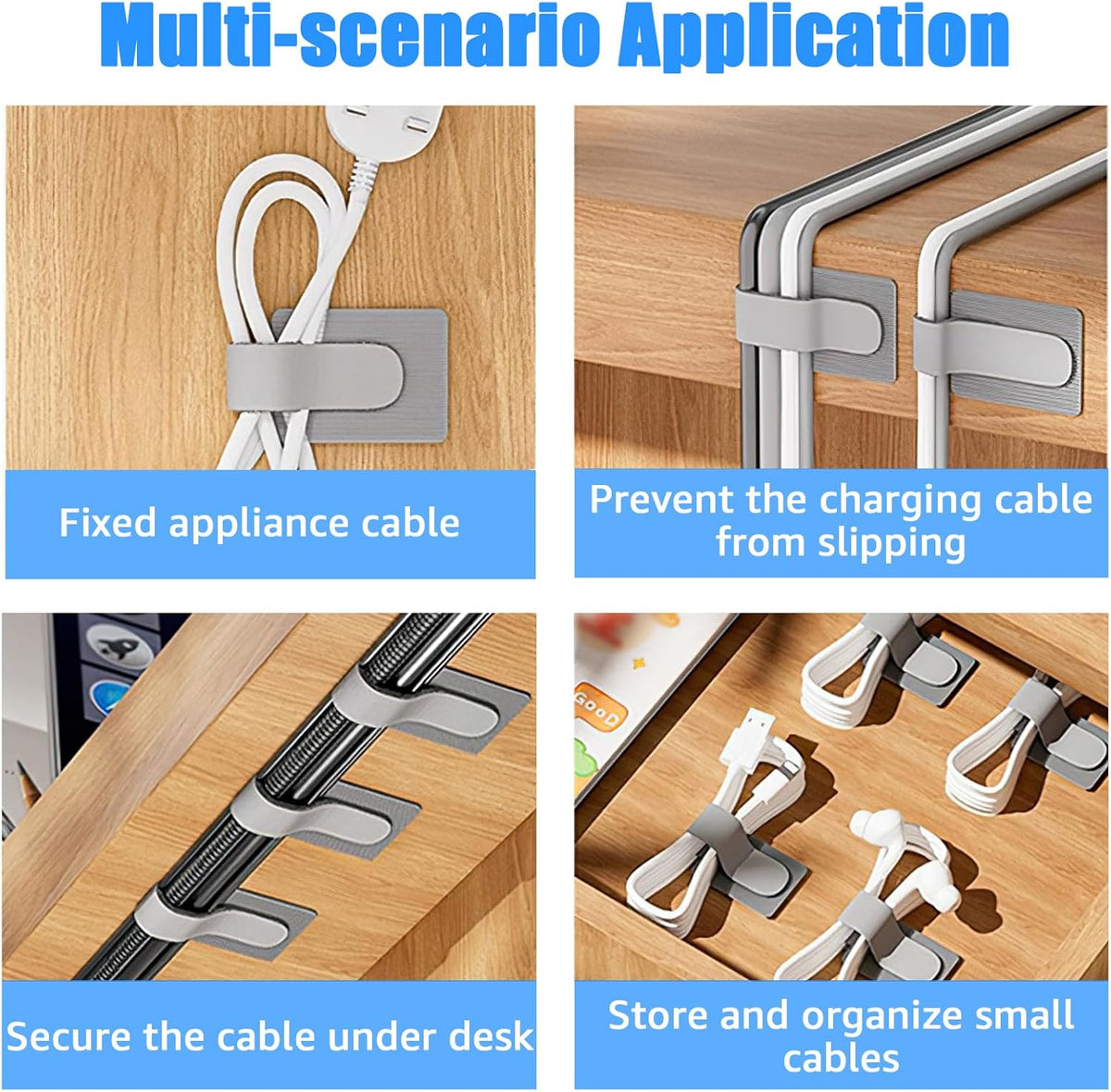 Hook and Loop Cable Ties, 80PCS
