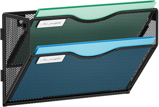 Wall File Holder 2-Tier Hanging Wall File Organizer