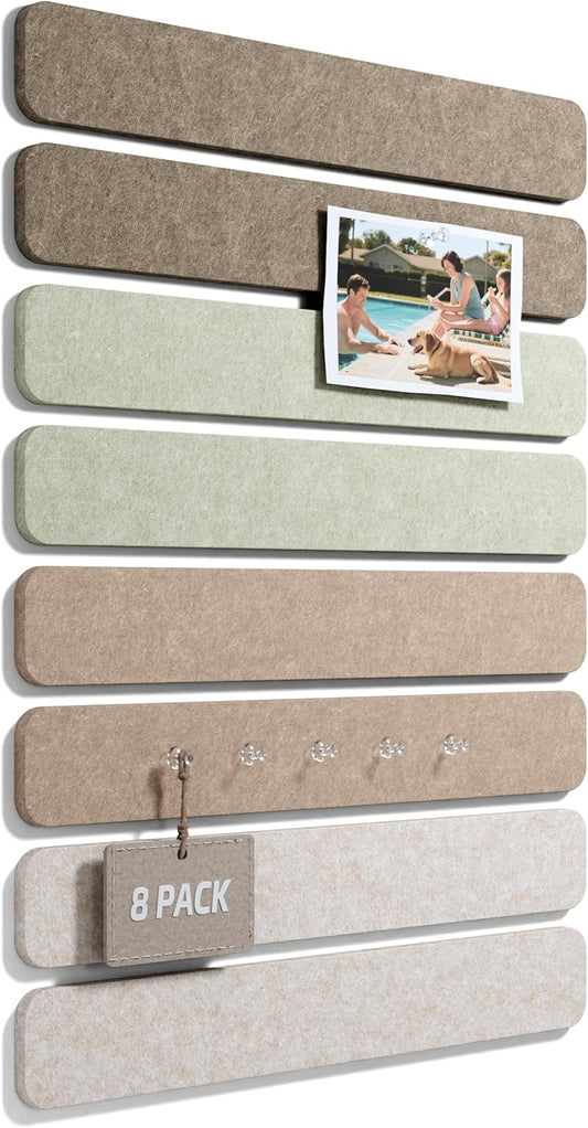 Cork Board Alternative Felt Strip Board 8-Pack 13"x2"