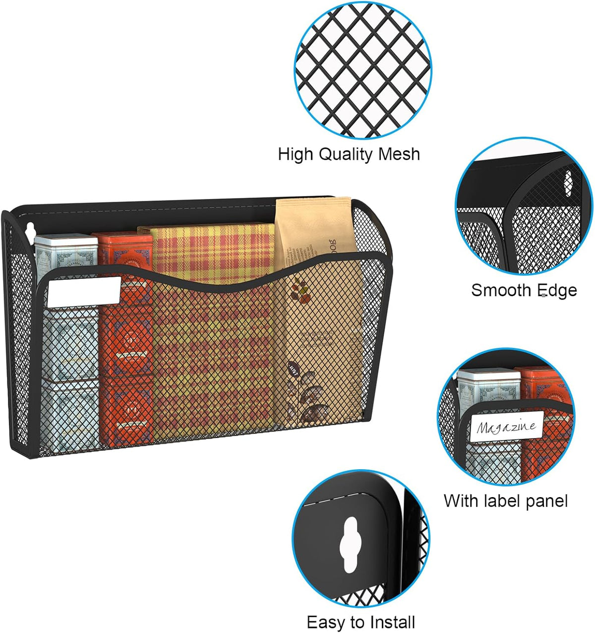 Wall File Organizer, Mesh Hanging File Organizer