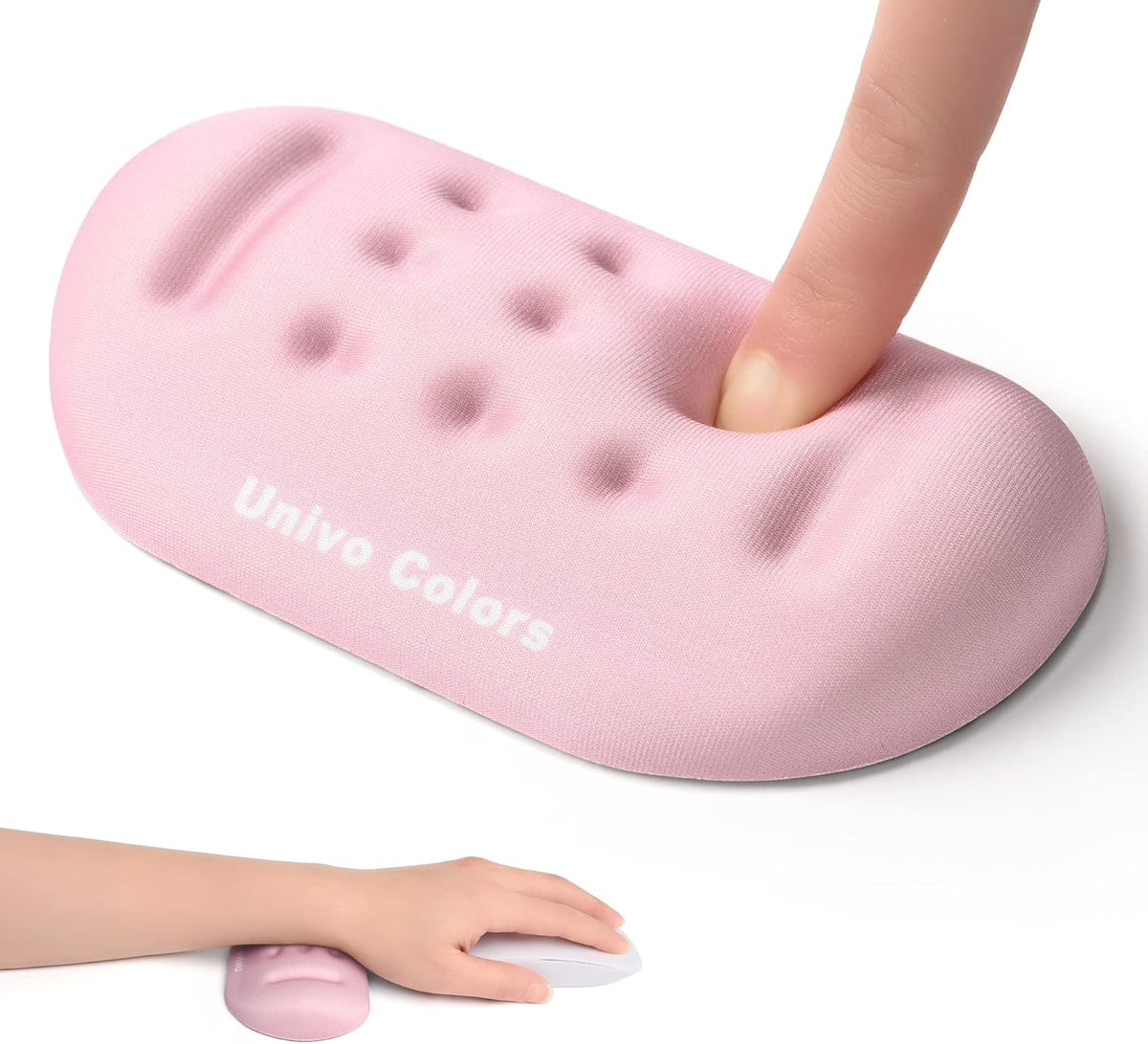 UnivoColors Pink Superfine Memory Foam Wrist Rest Soft Gel Ergonomic