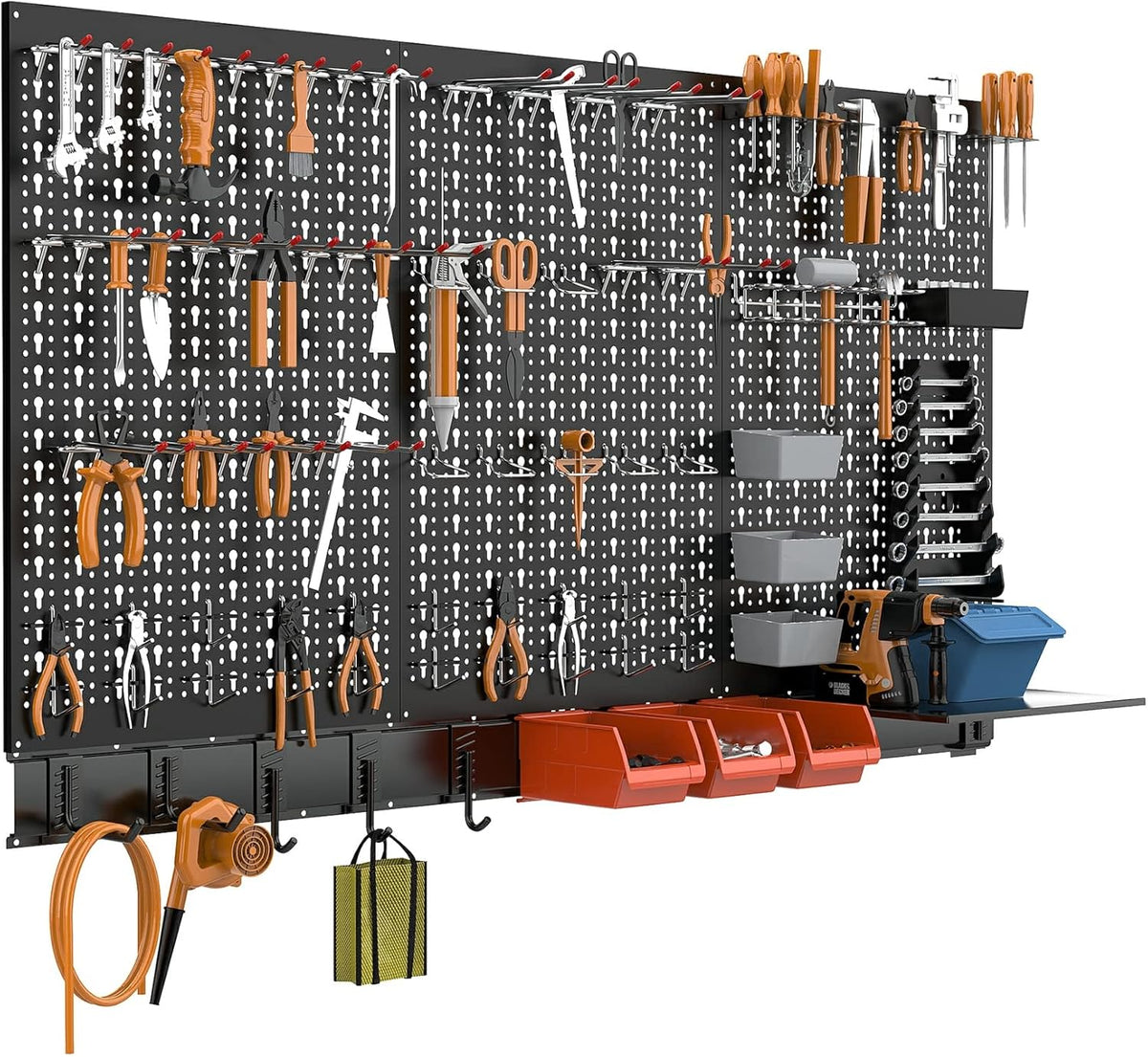 Metal Pegboard Wall Organizer System
