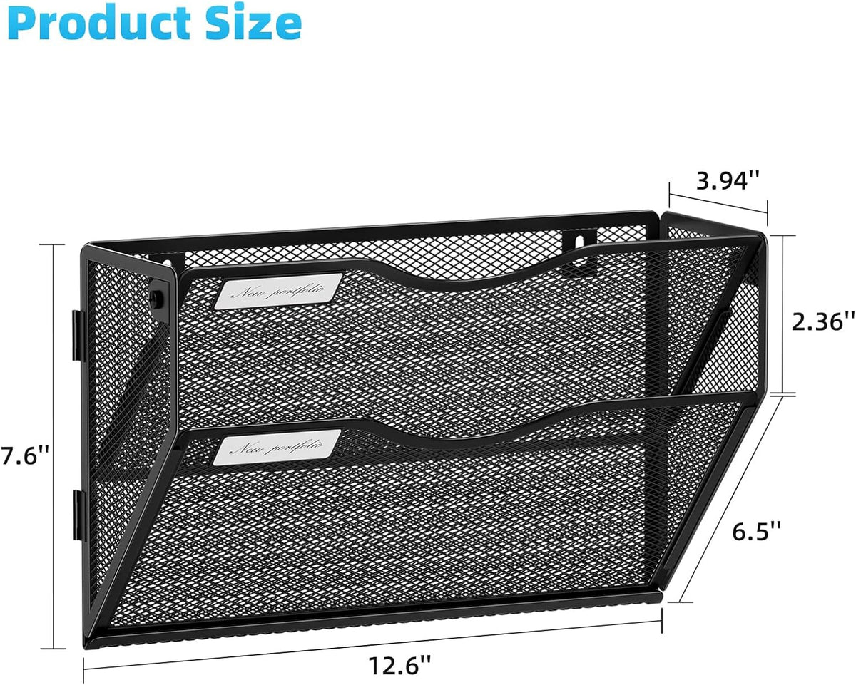 Wall File Holder 2-Tier Hanging Wall File Organizer