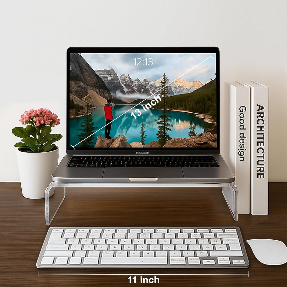 AMT Premium Acrylic Clear Monitor Riser Laptop/PC/Multimedia Monitor