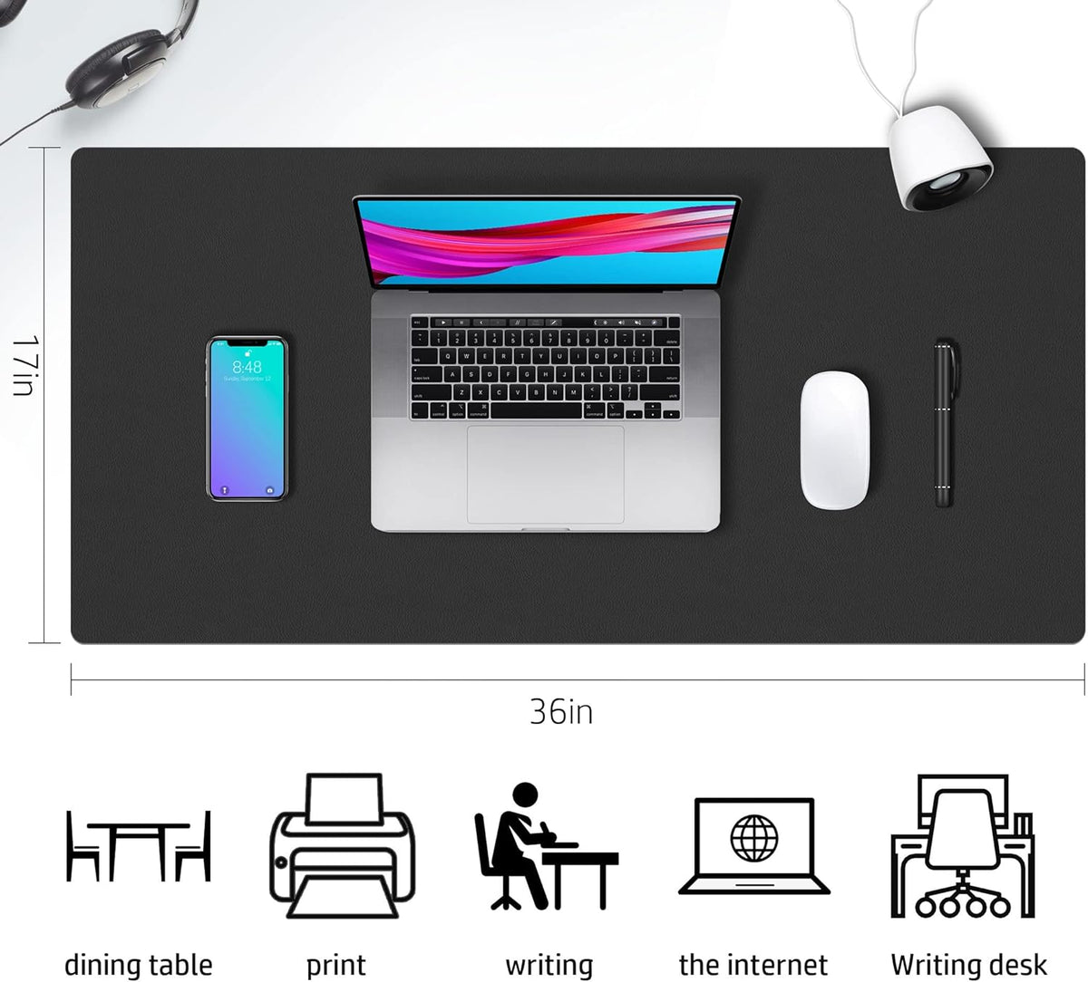 Double-Sided PU Leather Desk Pad
