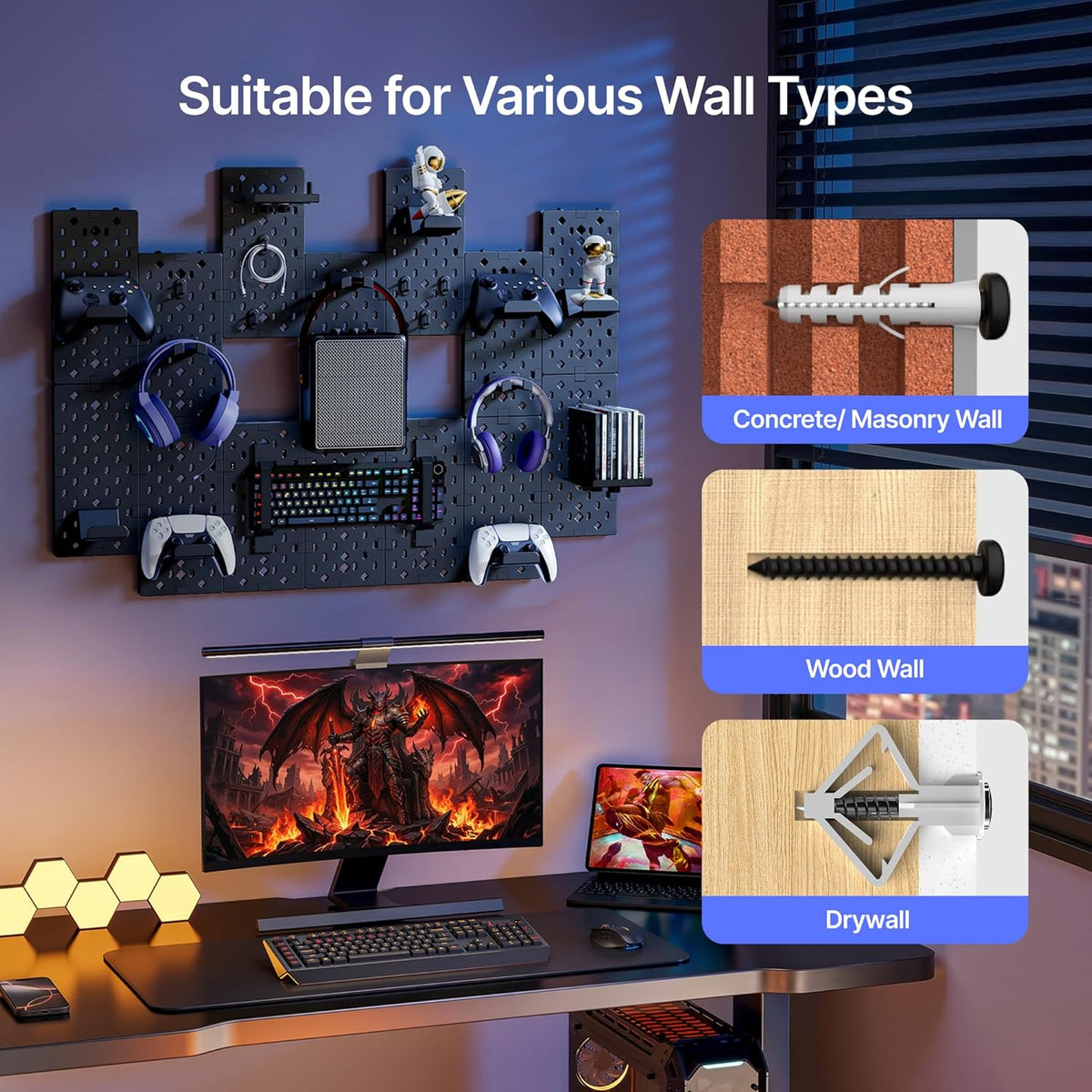 Controller and Headphone Holder Wall Mount