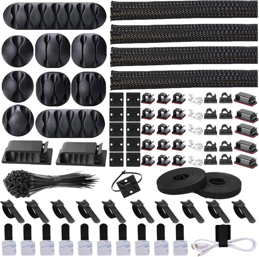 Cord Management Organizer Kit 4 Cable Sleeve split with 41Self