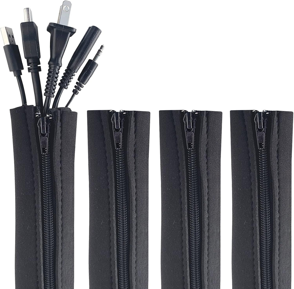 Zipper Cable Sleeve by Wrap-It Storage, 24 x 4