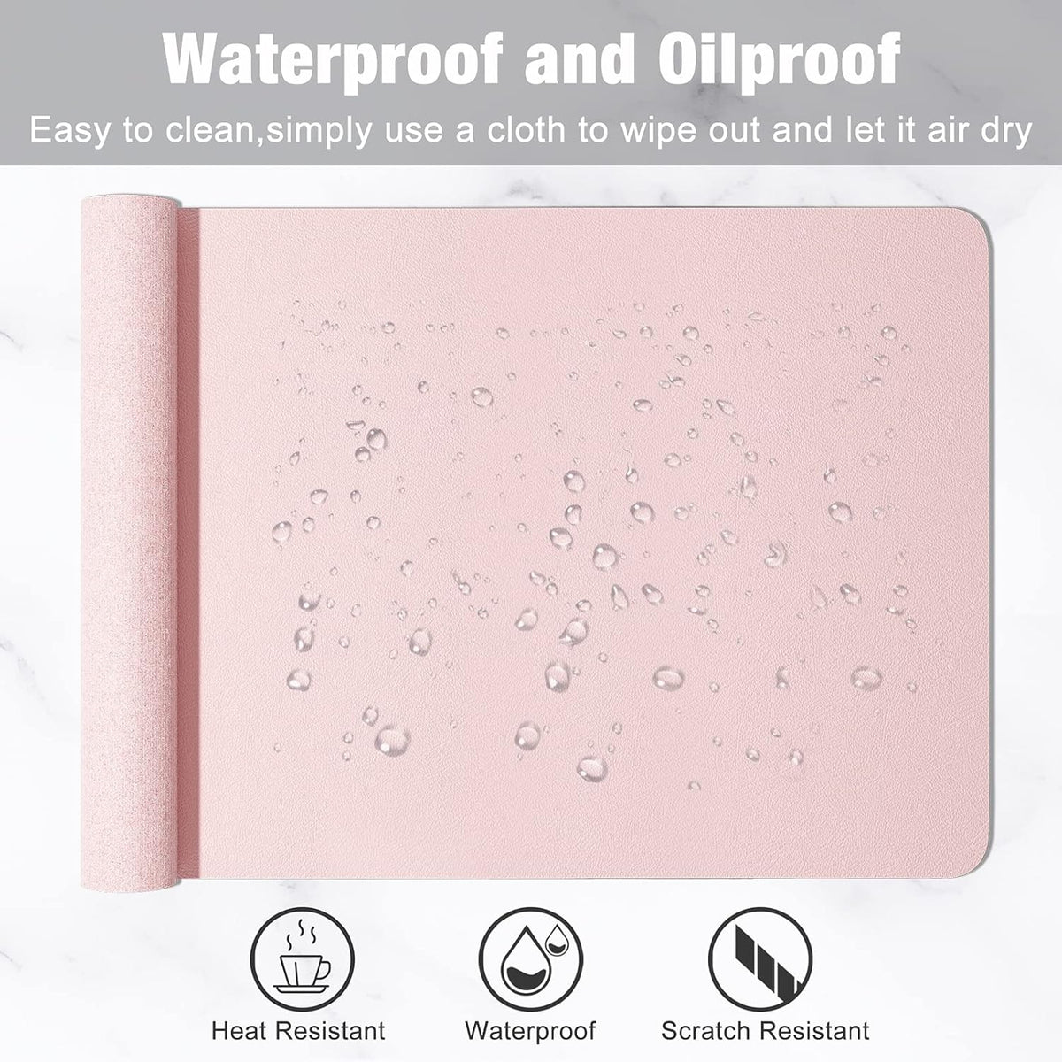 Desk Pad, 30" x 14" PU Leather Desk Mat