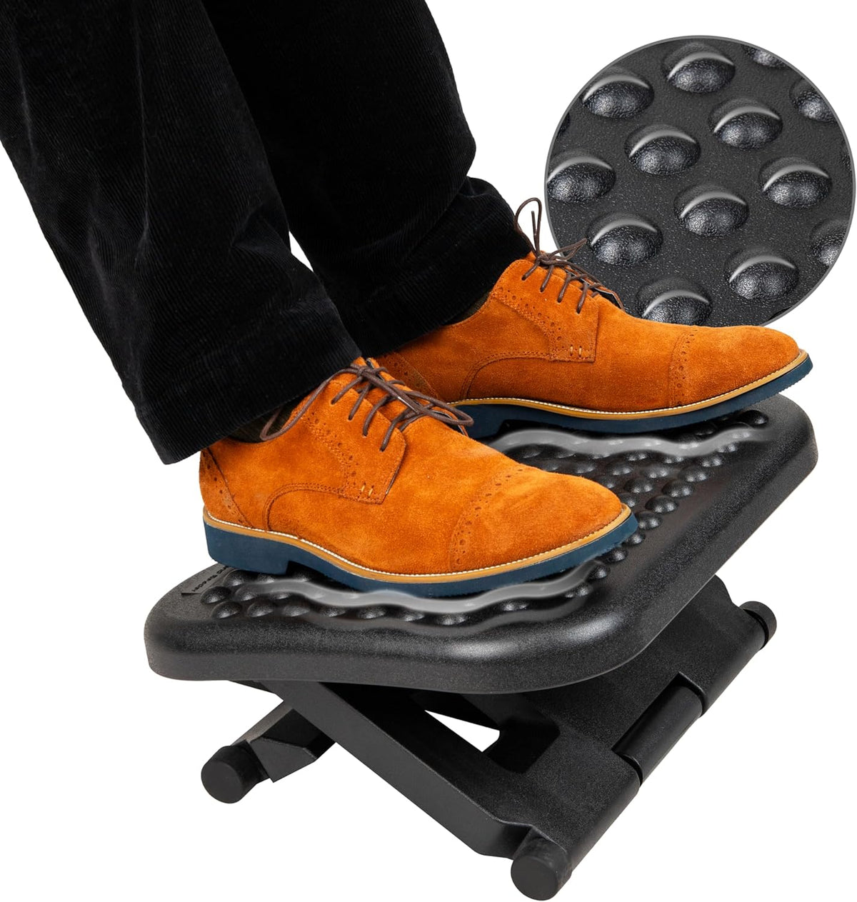 Foot Rest, Under Desk at Work, Black, Plastic