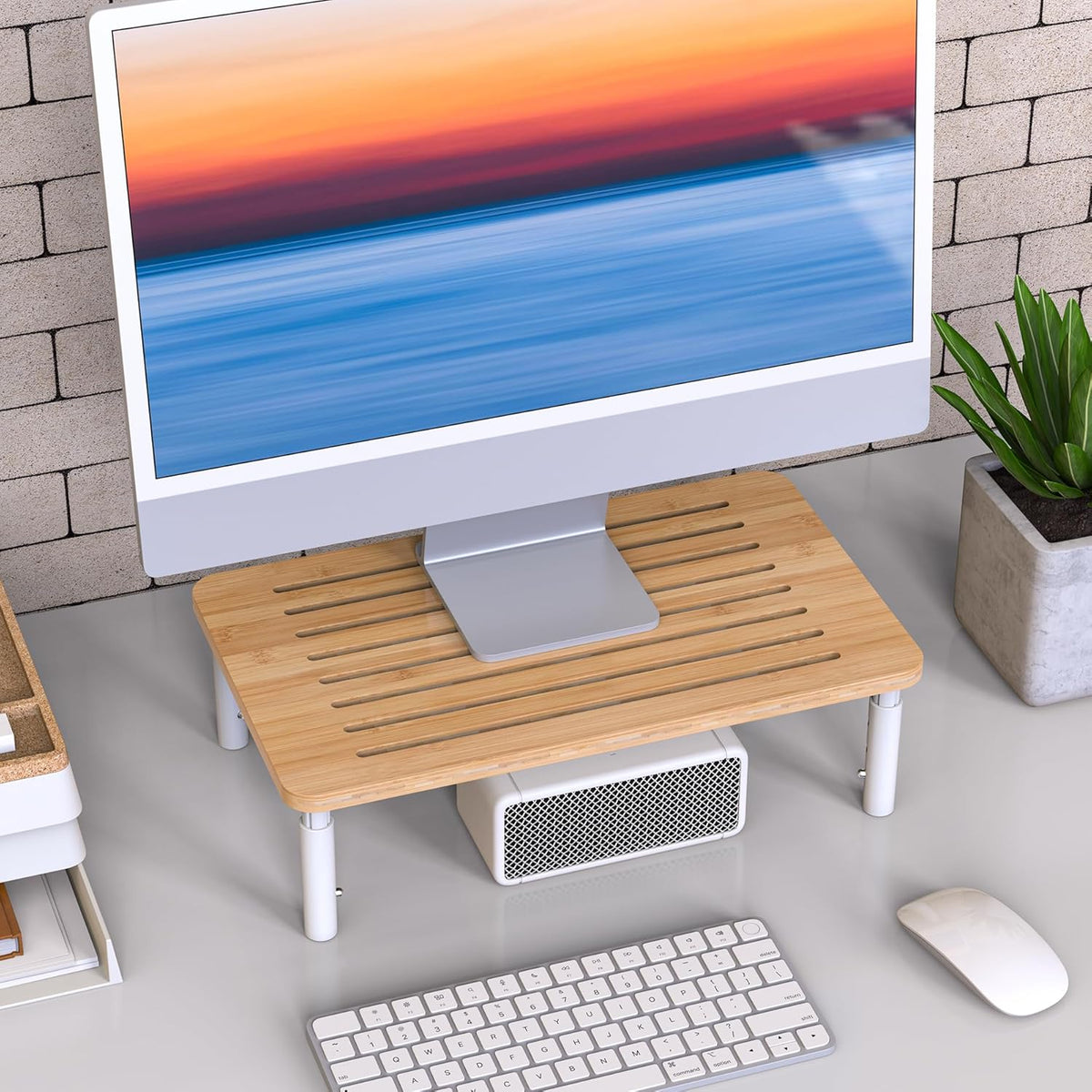 Bamboo Monitor Stand Riser, Natural