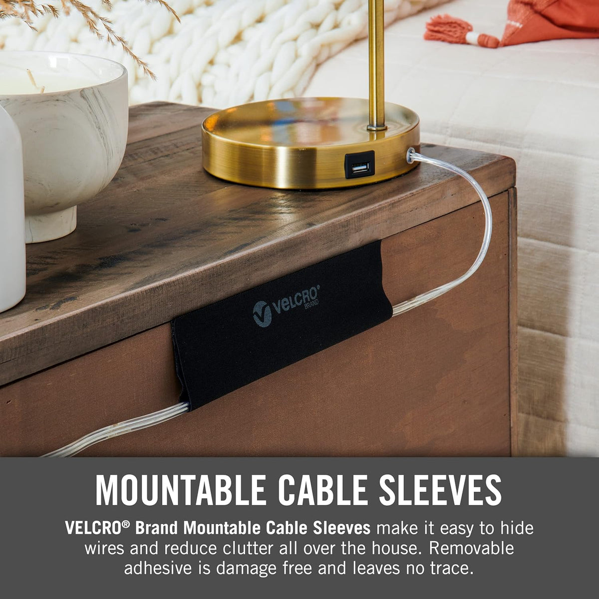 Mountable Cable Sleeve, Black