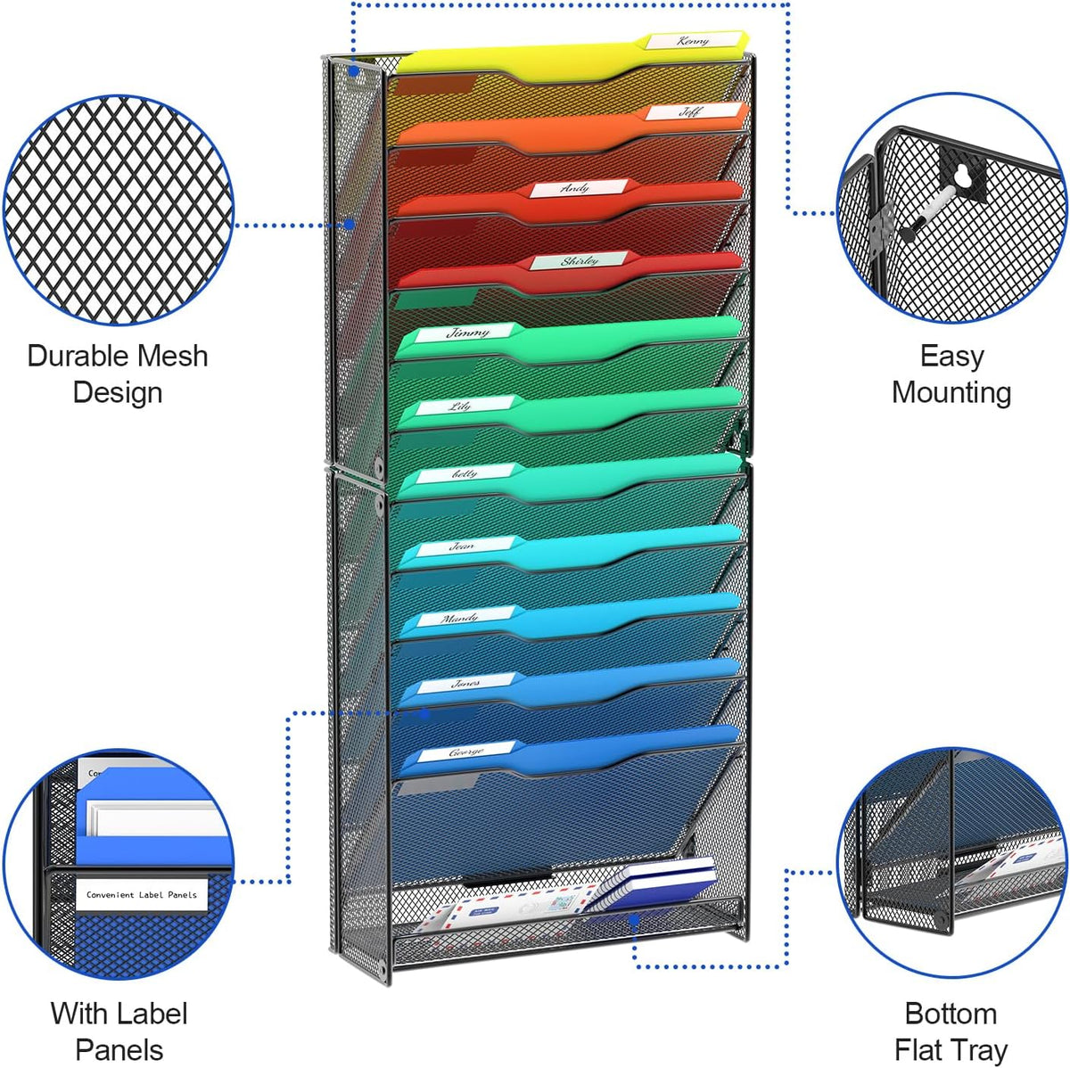 12 Tier Wall File Organizer
