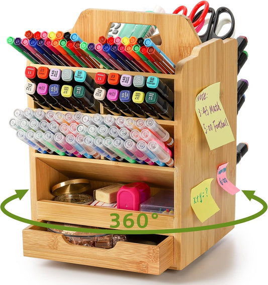 Bamboo Pen Holder Organizer