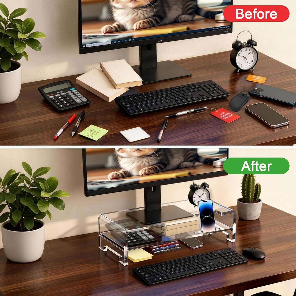 Acrylic Monitor Stand Riser Acrylic Laptop Stand Clear Computer Stand